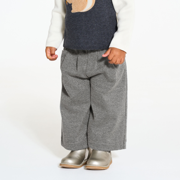 بنطلون واسع دافئ أنيق رمادي للطفلة الرضيعة